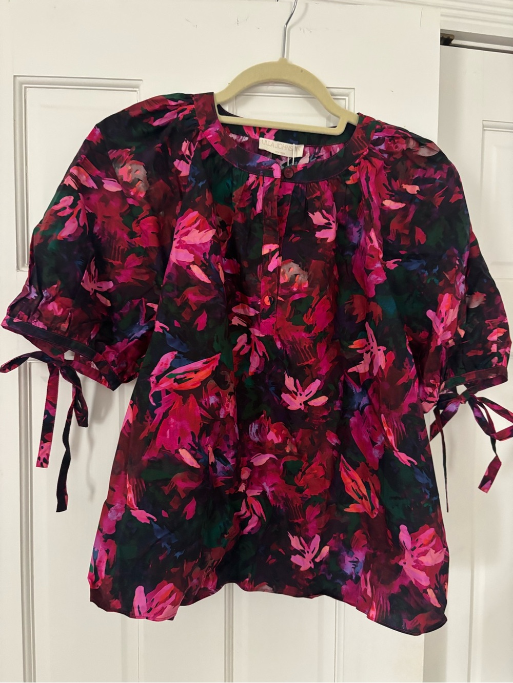 Ulla Johnson Multi-Color Floral Tie-Sleeve Blouse Size 2 NWT